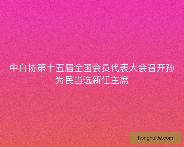 中自协第十五届全国会员代表大会召开孙为民当选新任主席